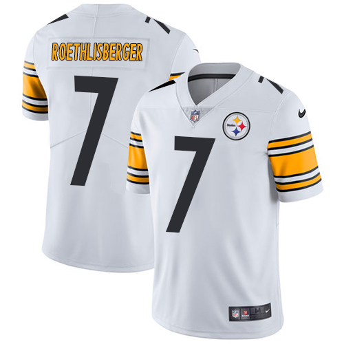Nike Steelers #7 Ben Roethlisberger White Men's Stitched NFL Vapor Untouchable Limited Jersey - Click Image to Close